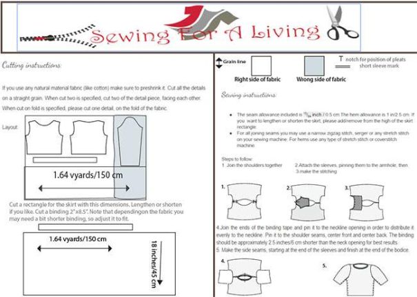 sewing pattern instructions