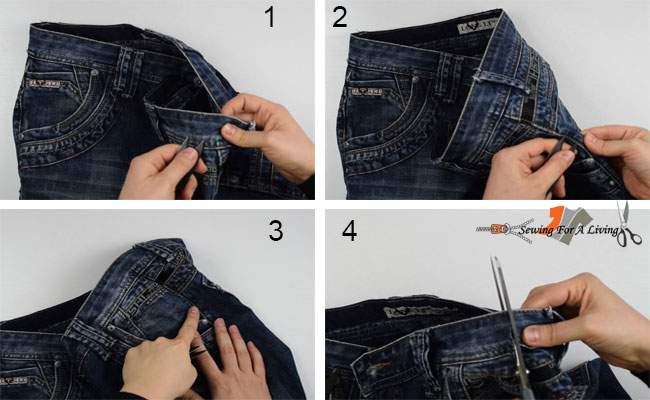 adding elastic to jeans waistband