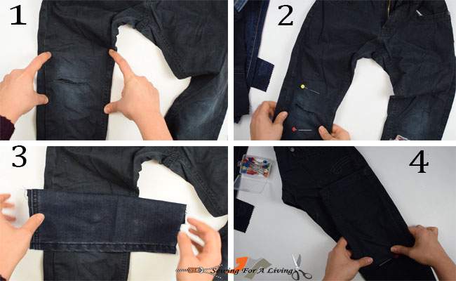 fixing ripped jeans
