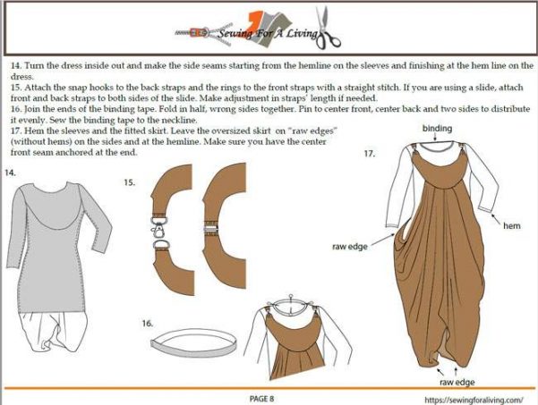 sewinginstructions for a dress pattern