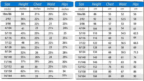 measurements for a girls dress