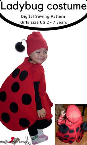 Girls ladybug costume pattern