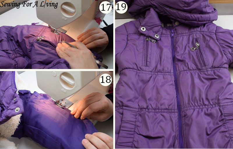 Zipper replacement in a jacket